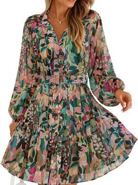 Floral Mini Dress for Women | Long Sleeve, Fall Fashion, Cute & Trendy Outfit